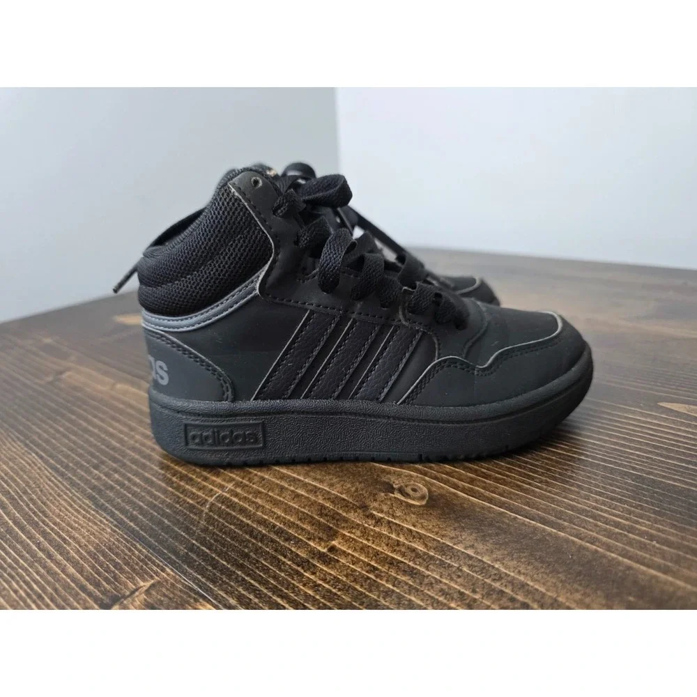 Adidas Hoops Mid 3.0 Kid's Basketball Shoes Size 11 k‎ Black High Top Sneakers